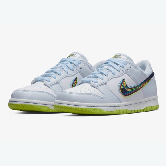 🧃[BRAND NEW] NIKE DUNK LOW 3D SWOOSH GREY GRADE SCHOOL SHOES SIZE 6 SNEAKERS 🧃 - Picture 2 of 13